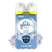 Glade Air Freshener Spray, Clean Linen Scent, Fragrance Infused with Essential Oils, 8.3 oz, 2 Pack