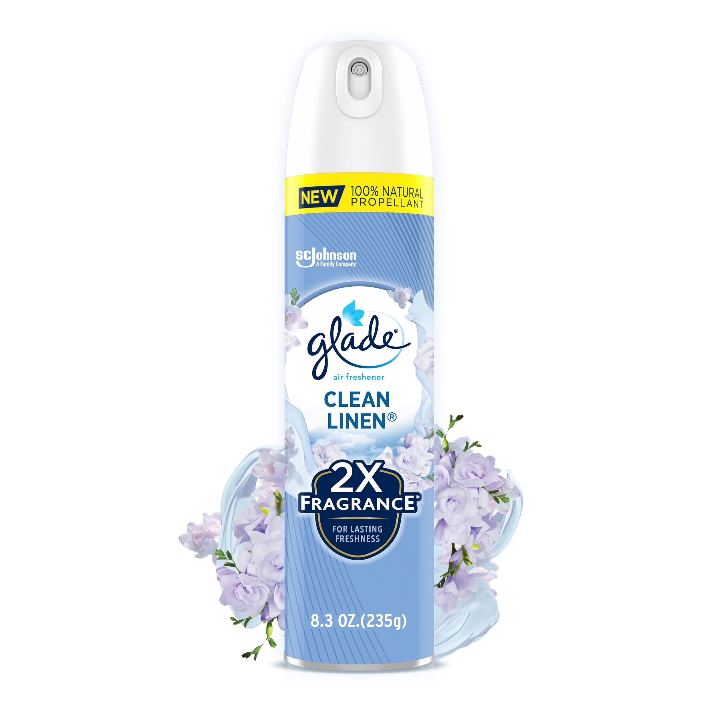 Glade Air Freshener Spray, Stocking Stuffers, Clean Linen Scent, Fragrance Infused with Essential Oils, 8.3 oz