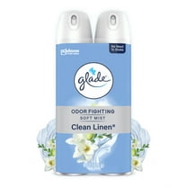 Glade Air Freshener Spray, Clean Linen Scent, Fragrance Infused with Essential Oils, 8 oz, 2 Pack
