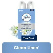 Glade Air Freshener Spray, Clean Linen Scent, Fragrance Infused with Essential Oils, 8 oz, 2 Pack