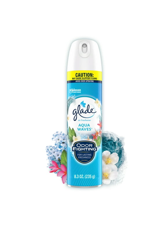 Glade Air Freshener Spray, Mothers Day Gifts, Aqua Waves Scent, Fragrance Infused with Essential Oils, 8.3 oz