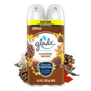 Glade Air Freshener Spray, Stocking Stuffers, Cashmere Woods Scent, Fragrance Infused with Essential Oils, 8.3 oz, 2 Count