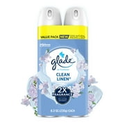 Glade Air Freshener Spray, Stocking Stuffers, Clean Linen Scent, Fragrance Infused with Essential Oils, 8.3 oz, 2 Count