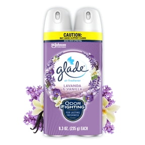 Glade Air Freshener Spray, Stocking Stuffers, Lavender Vanilla scent, Infused with Essential Oils, 8.3 oz, 2 Count