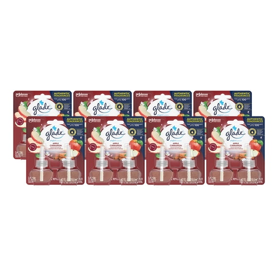 Glade Apple Cinnamon Scented Oil PlugIn Refills 2 CT, 1.34 oz (8-Pack)