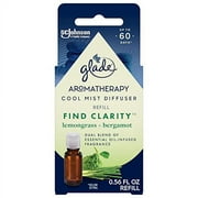 Glade Aromatherapy Cool Mist Oil Diffuser Refill, Lemongrass and Bergamot, 0.56 fl oz