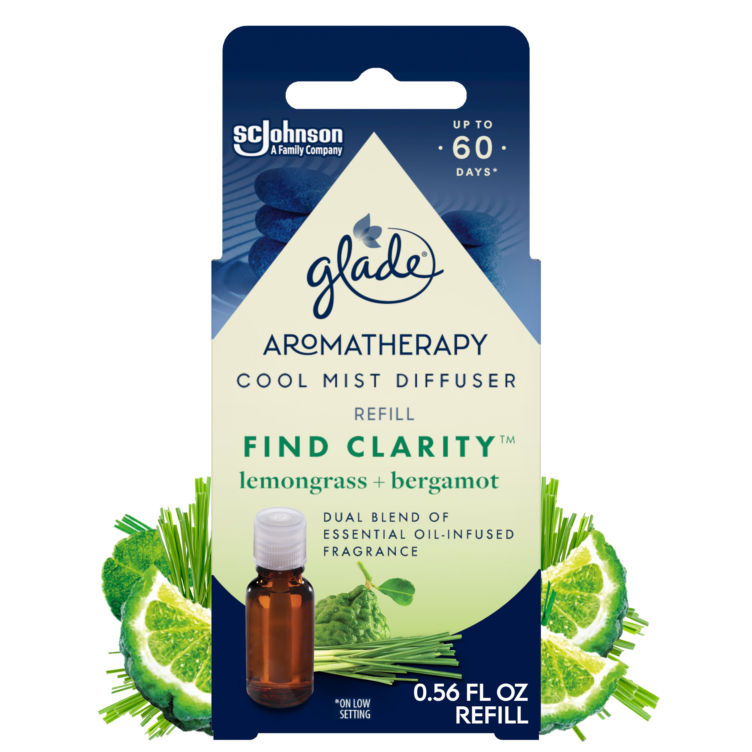 Glade Aromatherapy Essential Oil Diffuser Refills, Lemongrass \u0026 Bergamot, 0.56 oz, 6 Count