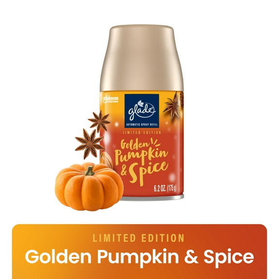 Glade Automatic Air Freshener Refill Spray, Golden Pumpkin and Spice, 6.2 oz