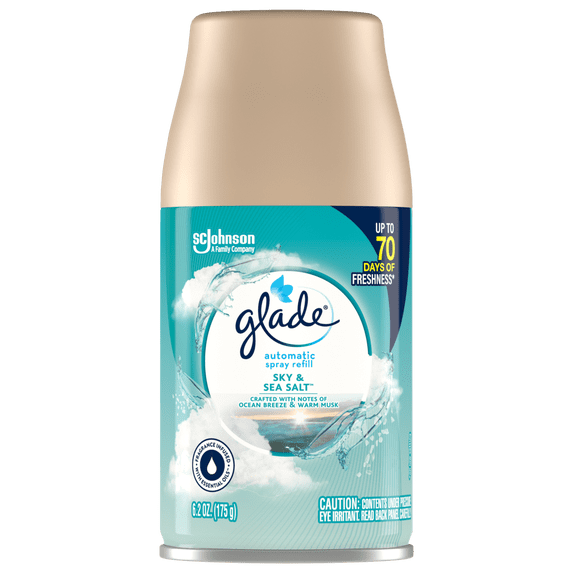 Glade Automatic Spray Refill 1 CT, Sky & Sea Salt, Automatic Air Freshener, 6.2 OZ.