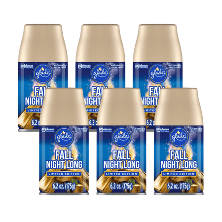 Glade Automatic Spray, Air Freshener, Fall Night Long, 6.2 oz (6-Pack)