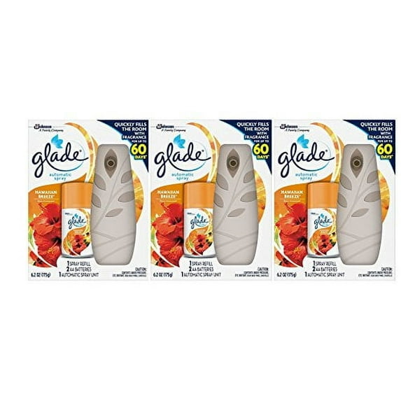 Glade Automatic Spray Air Freshener Hawaiian Breeze Starter (6.2 oz) (Pack - 3), Orange