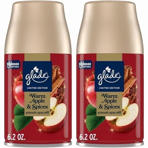 Glade Automatic Spray Air Freshener Refill, Warm Apple & Spices Fall Scent, 6.2oz., 4 total Count