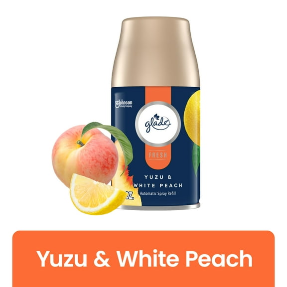 Glade Automatic Spray Air Freshener Refills, Yuzu & White Peach, Fresh Colle Countion, 6.2 oz