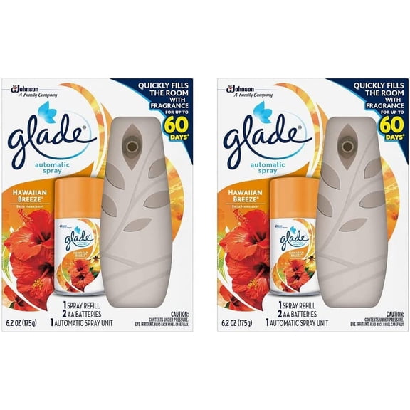 Glade Automatic Spray Air Freshener Hawaiian Breeze Starter 6.2 Ounce (Pack - 2)