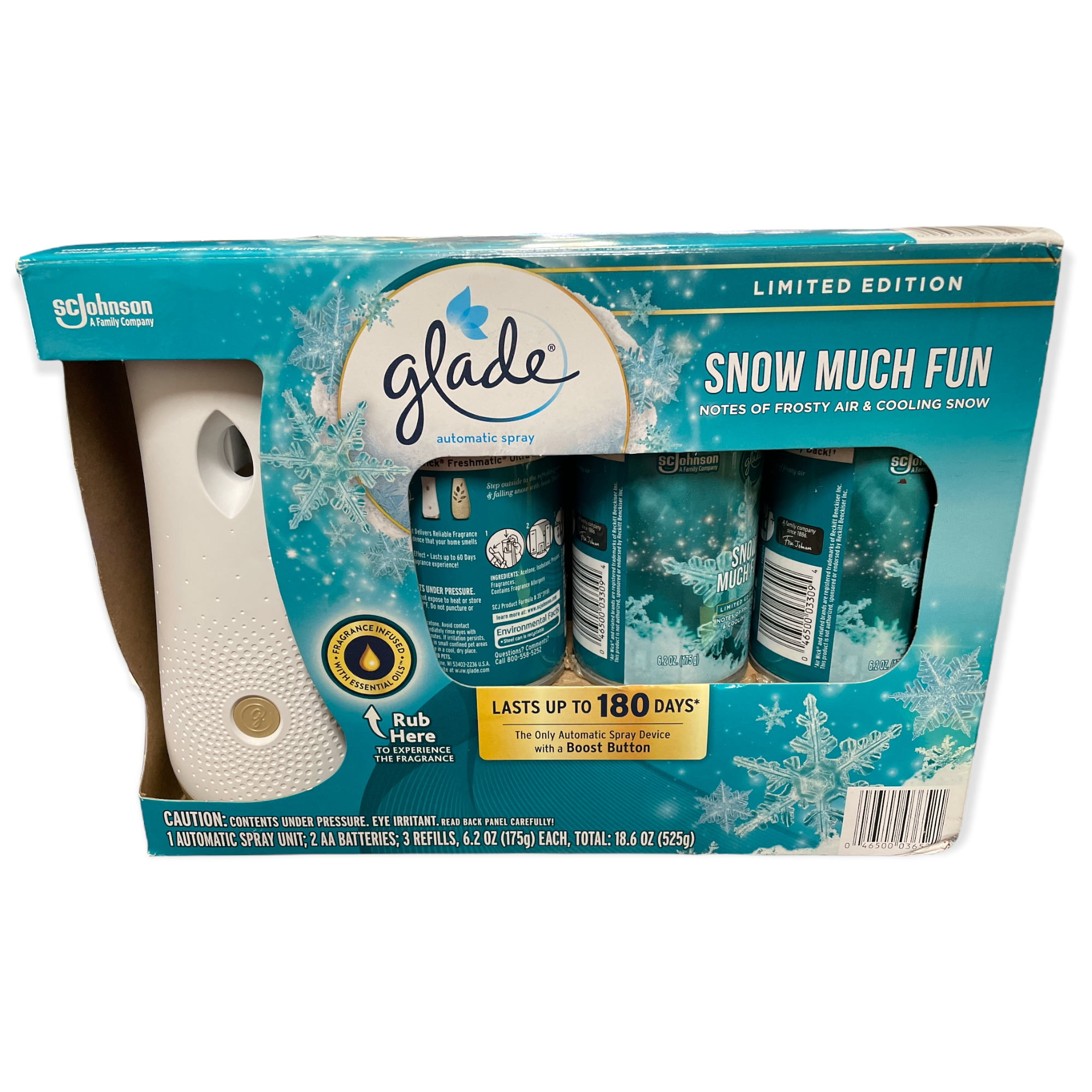 Glade Automatic Spray Limited Edition 1 Spray Unit 3 RefillsSnow Much