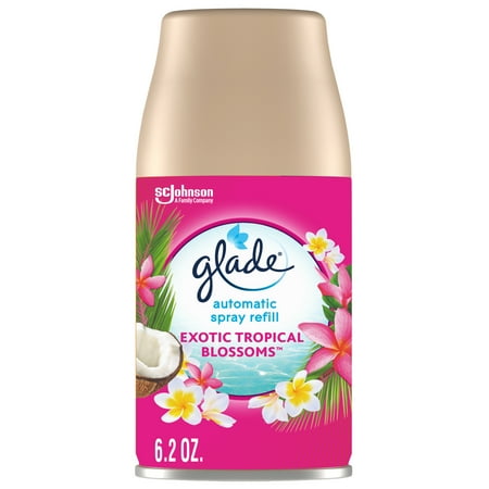 Glade Automatic Spray Refill 1 CT, Exotic Tropical Blossoms, Automatic Air Freshener, 6.2 OZ.