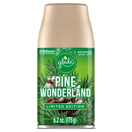 Glade Automatic Spray Refill 1 CT, Pine Wonderland, 6.2 OZ. Total, Air Freshener Infused with Essential Oils