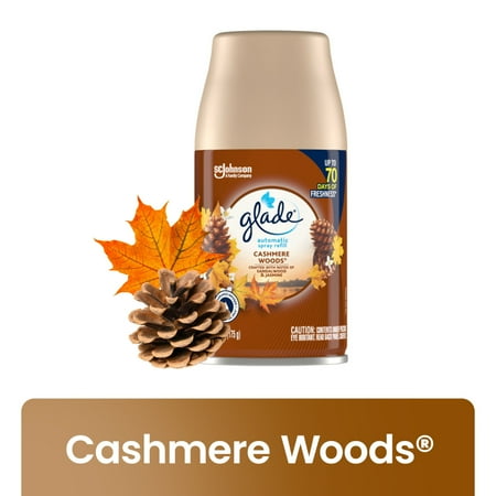 Glade Automatic Spray Refill, Air Freshener Infused with Essential Oils, Cashmere Woods, 6.2 oz, 1 Count