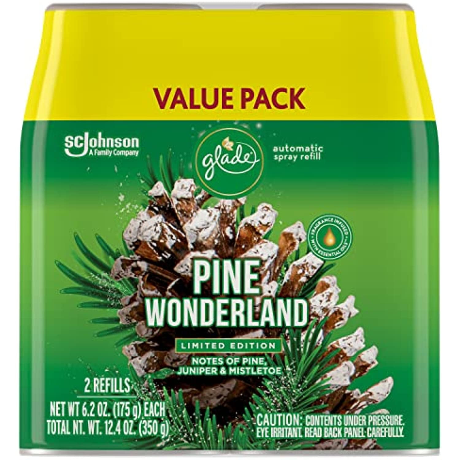 Glade Automatic Spray Refill, Air Freshener For Home And Bathroom, Pine