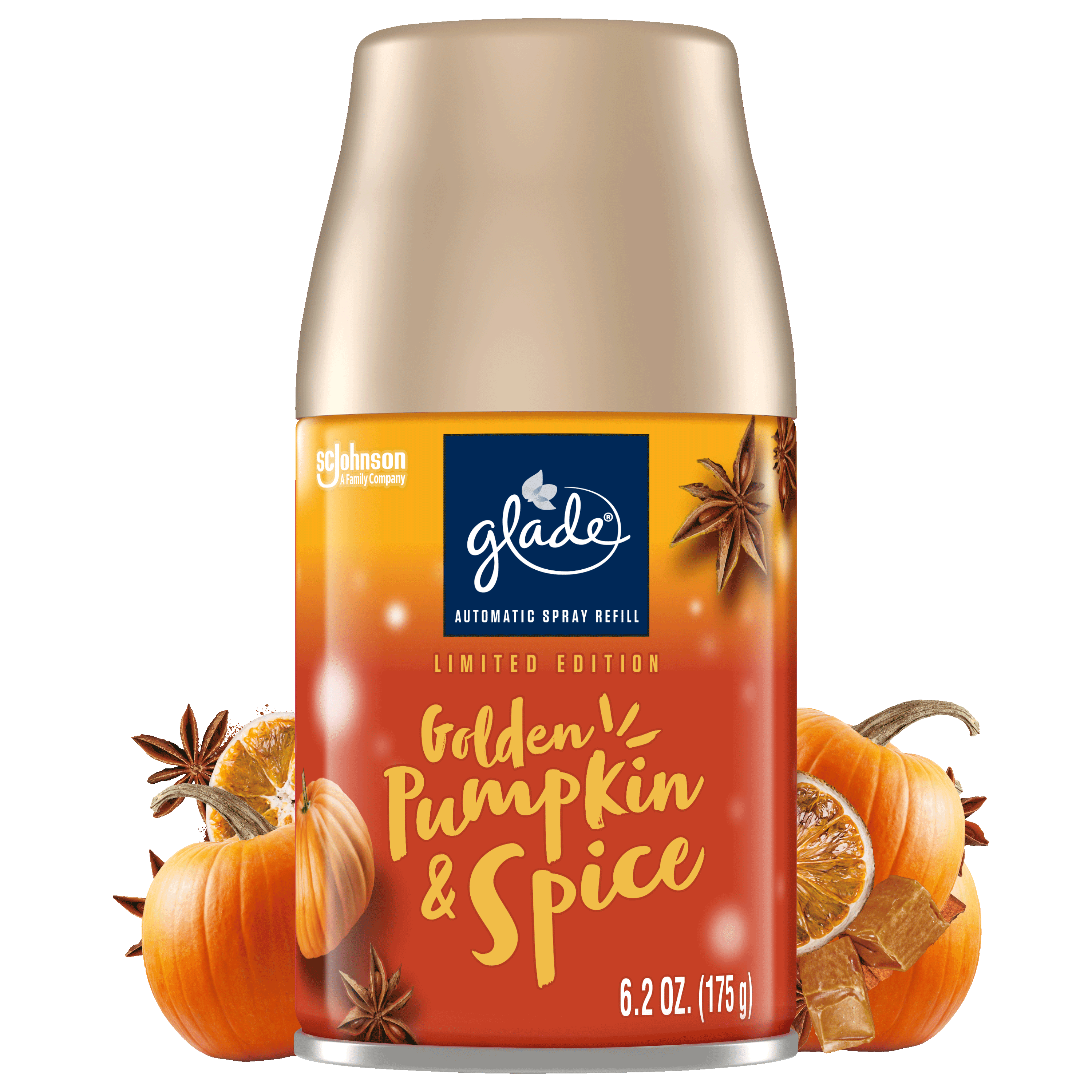Glade Automatic Spray Refill, Air Freshener, Golden Pumpkin & Spice, 6.