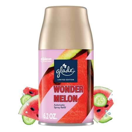 Glade Automatic Spray Refill, Air Freshener, Infused with Essential Oils, Wonder Melon, 6.2 oz, 1 Count