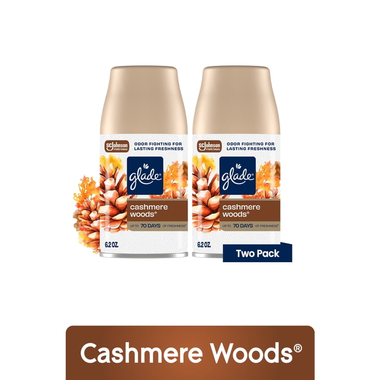 Glade Automatic Spray Refill, Air Freshener, Cashmere Woods®, 2 Refills, 2 x 6.2 oz