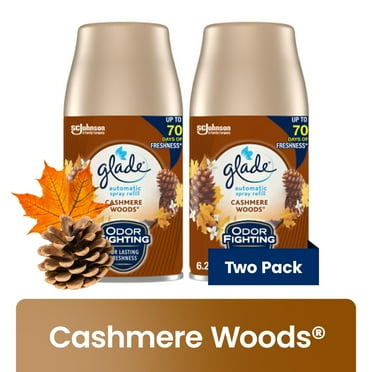 Glade Automatic Spray Refill, Air Freshener, Mothers Day Gifts, Comforting Cashmere Woods, 2 Refills, 2 x 6.2 oz