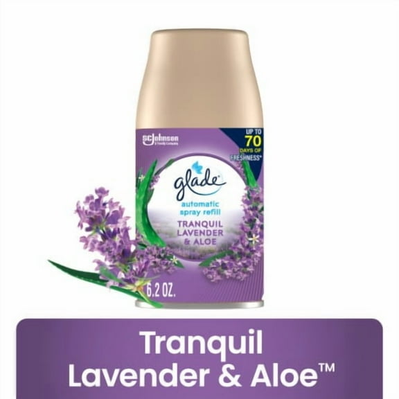 Glade Automatic Spray Refill, Air Freshener, Tranquil Lavender & Aloe, 6.2 oz 1 ct / 6.2 oz - Pack of 2
