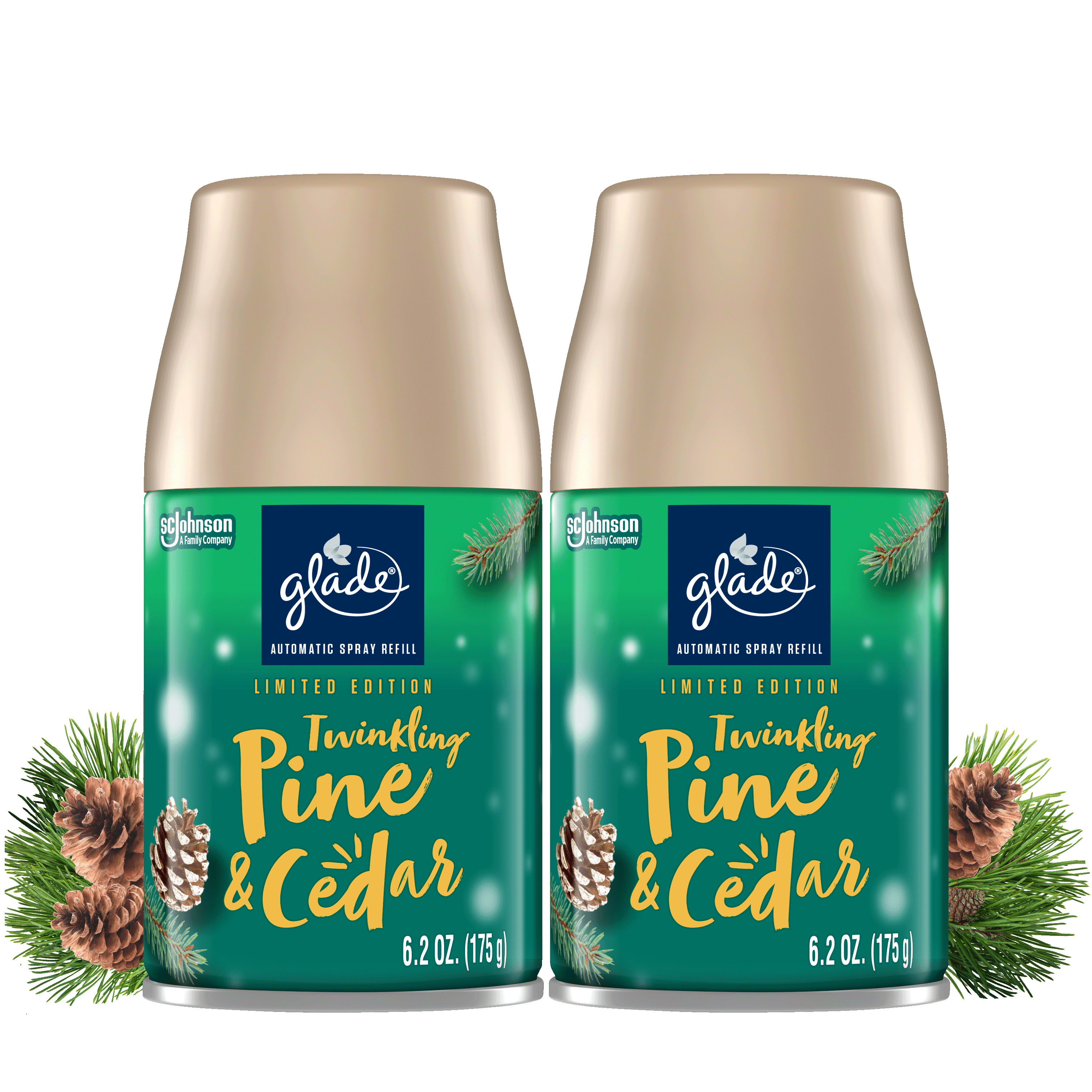 Glade Automatic Spray Refill, Air Freshener, Twinkling Pine & Cedar, 2