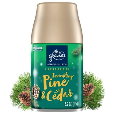 Glade Automatic Spray Refill, Air Freshener, Twinkling Pine & Cedar, Fragrance Infused with Essential Oils, 6.2 oz