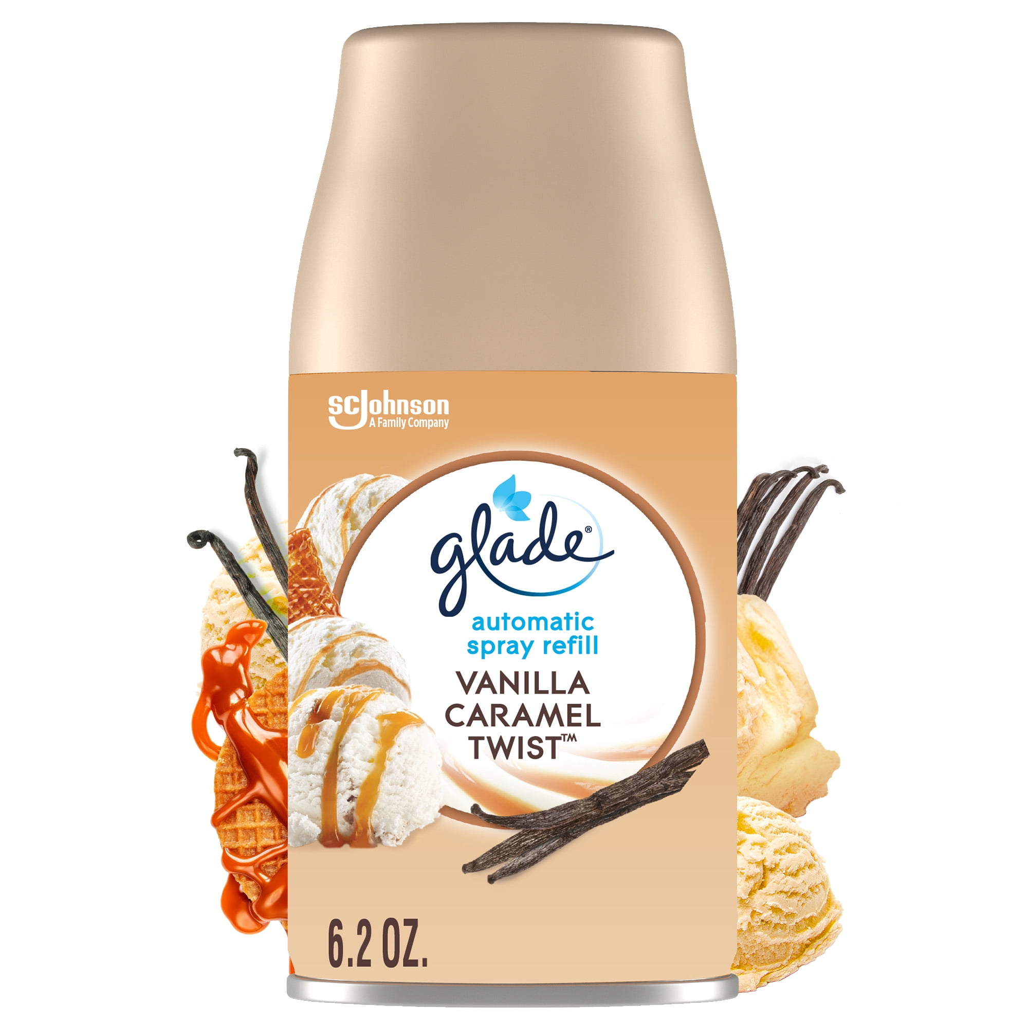 Glade Automatic Spray Refill, Air Freshener, Vanilla Caramel Twist, 6.2