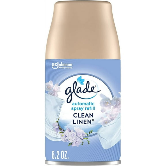 Glade Automatic Spray Refill, Air Freshener for Home and Bathroom, Clean Linen, 6.2 Oz