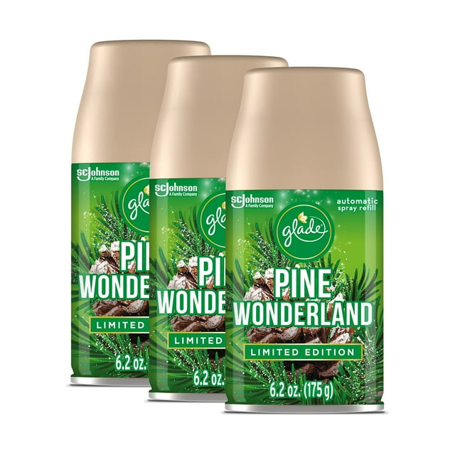 Glade Auto Spray Refill, Pine Wonderland, 6.2 Oz, 3 Count, Home