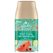 Glade Automatic Spray Refill, Automatic Air Freshener, Stay Cool Watermelon Scent, Infused with Essential Oils, Spring Limited Edition Fragrance, Positive Vibes Collection, 6.2 oz