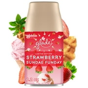 Glade Automatic Spray Refill, Automatic Air Freshener, Strawberry Sundae Funday Scent, Infused with Essential Oils, Spring Limited Edition Fragrance, Positive Vibes Collection, 6.2 Oz