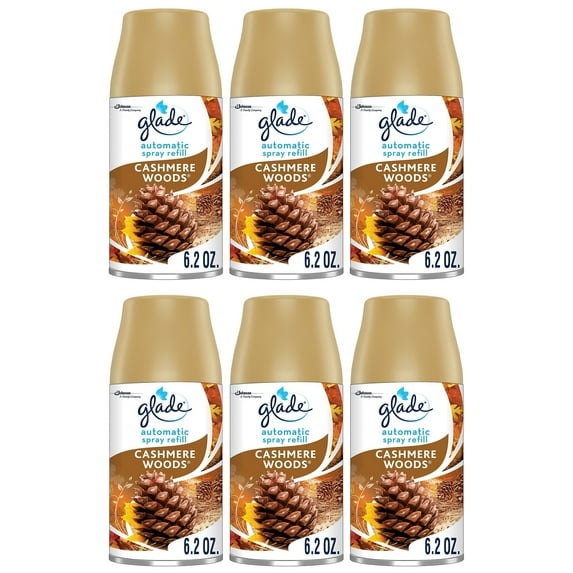 Glade Automatic Spray Refill , Cashmere Woods Scent , Air Freshener Infwith 6 CT