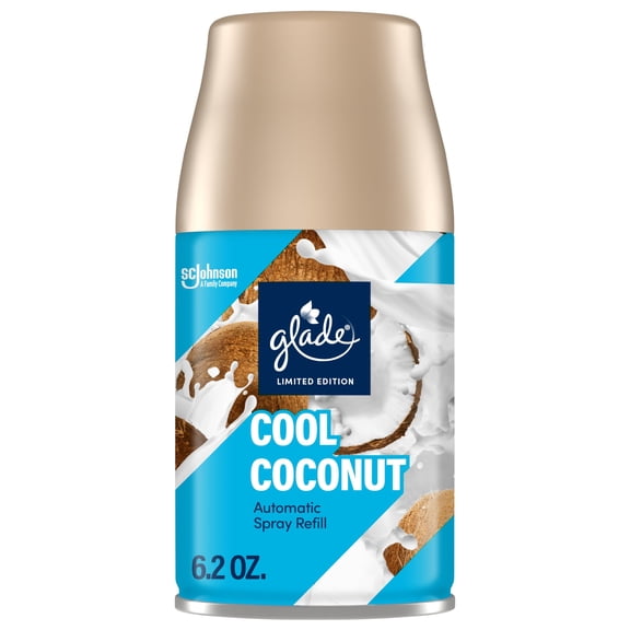 Glade Automatic Spray Air Freshener, Cool Coconut Limited Edition, 6.2 oz Refill