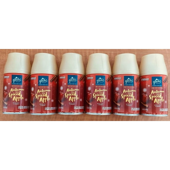 Glade Automatic Spray Refills, Air Freshener, Autumn Spiced Apple Fragrance - 6 Count