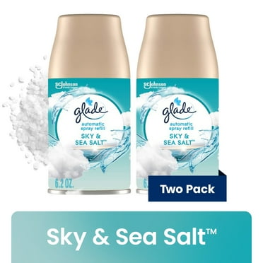 Glade Automatic Spray Refills, Air Freshener, Infused with Essential Oils, Sky & Sea Salt, 6.2 oz, 2 Count