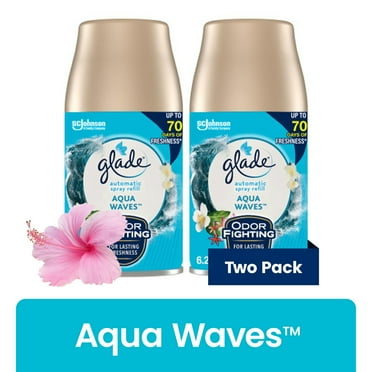 Glade Automatic Spray Refills, Air Freshener, Mothers Day Gifts, Infused with Essential Oils, Aqua Waves, 6.2 oz, 2 Count
