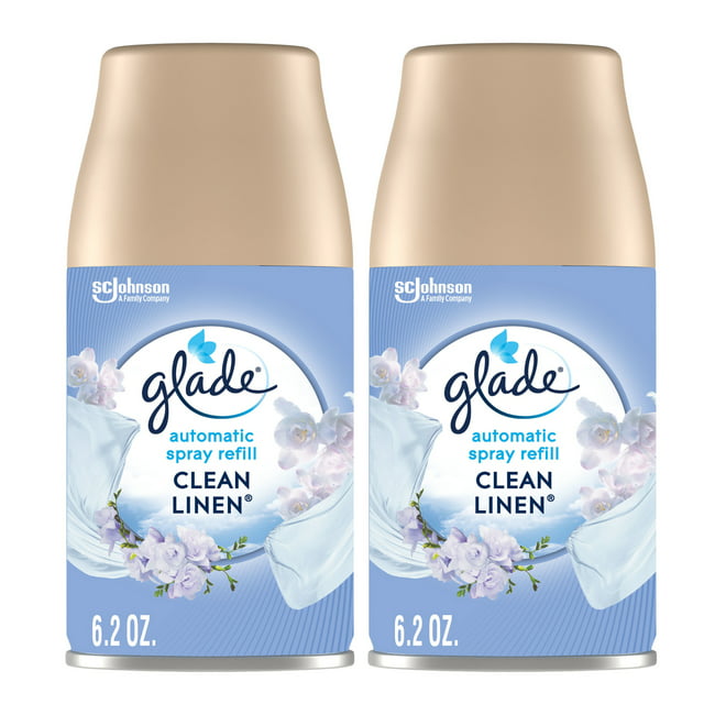 Glade Automatic Spray Refills, Air Freshener, Mothers Day Gifts, Infused with Essential Oils, Clean Linen, 6.2 oz, 2 Count