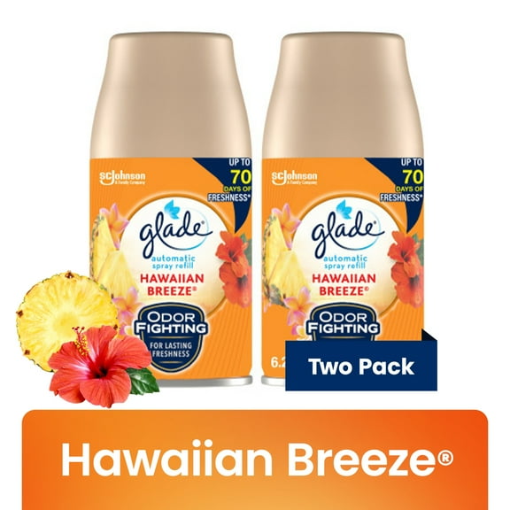 Glade Automatic Spray Refill, Air Freshener, Hawaiian Breeze®, 2 Refills, 2 x 6.2 oz