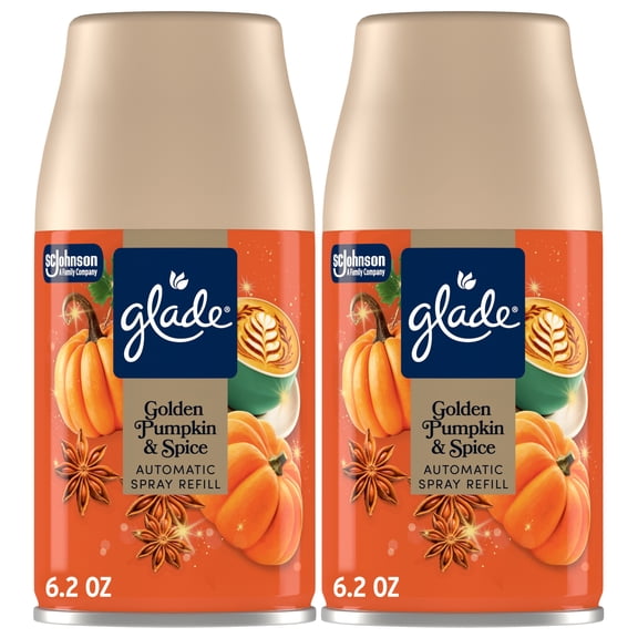 Glade Automatic Spray Refills,Air Freshener, Golden Pumpkin & Spice, 2 x 6.2 oz