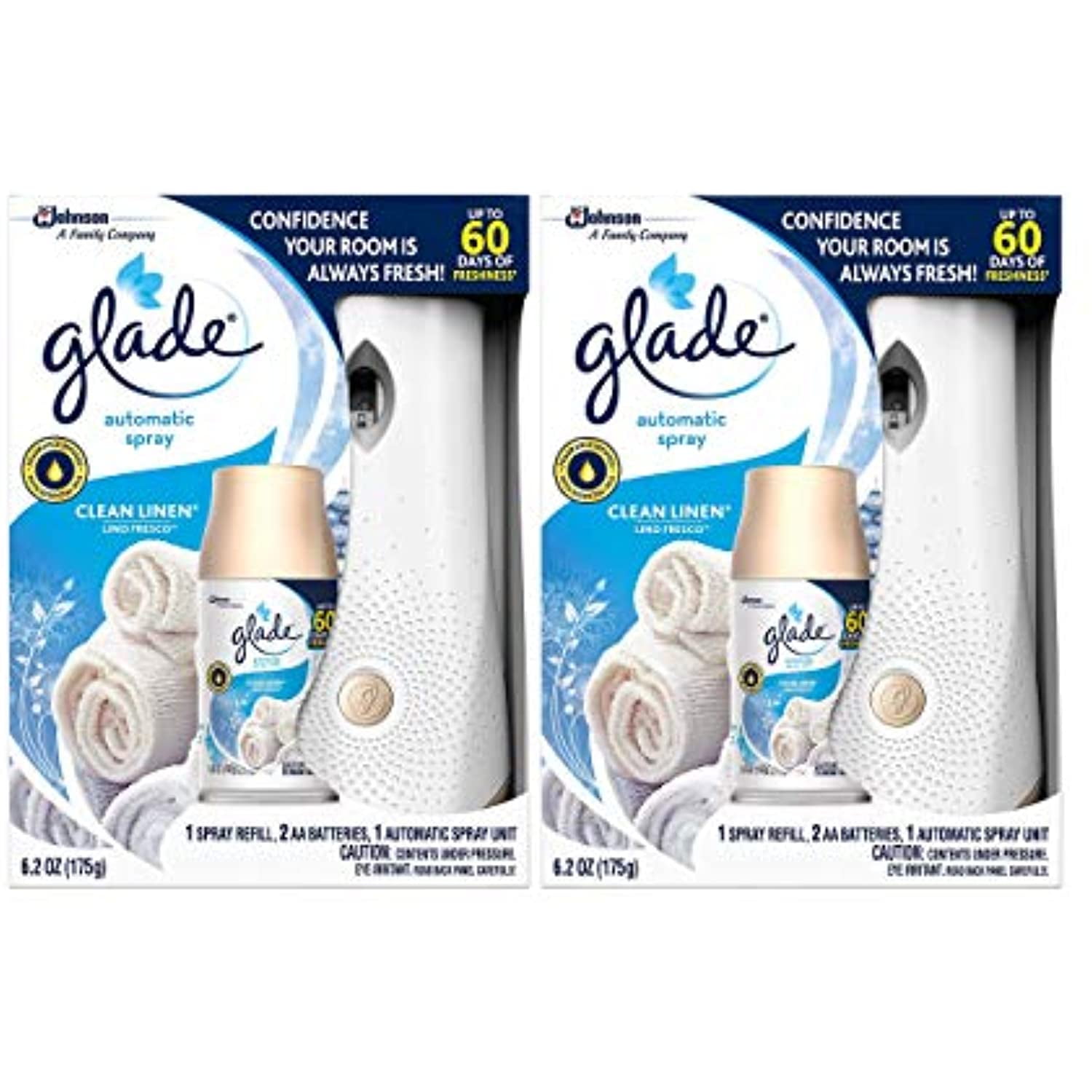 Glade Automatic Spray Starter Kit - Clean Linen - 6.2 Oz - 2 Pk ...