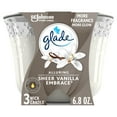 thumbnail image 1 of Glade Candle Alluring Sheer Vanilla Embrace Scent, 3-Wick, 6.8 oz (193 g), 1 Count, Fragrance Infused with Essential Oils, Notes of Vanilla Blossom, White Orchid, Sandalwood Scented Candles, 1 of 12