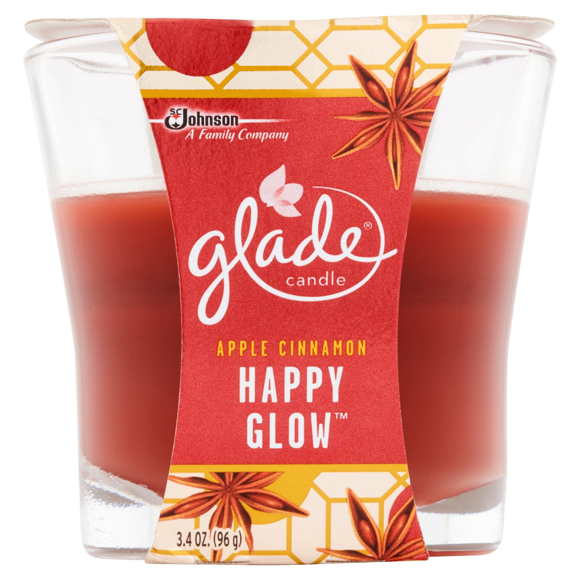 Glade Candle, Apple Cinnamon Candle, 3.4 oz.
