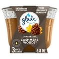 thumbnail image 1 of Glade Candle Comforting Cashmere Woods Scent, 3-Wick, 6.8 oz (193 g), 1 Count, Fragrance Infused with Essential Oils, Notes of Jasmine Petals, Creamy Sandalwood, Musk, Lead-Free Wick Scented Candles, 1 of 16