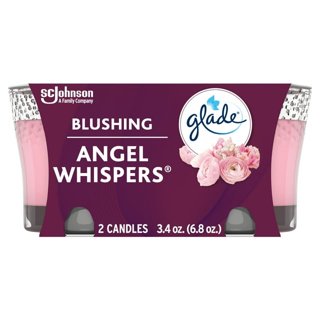 Glade Candle, Fragrance Infused with Essential Oils, Angel Whispers, 2