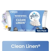 Glade Candle, Infused with Essential Oils, Clean Linen, 2 Count