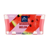 Glade Candle Jar, Wonder Melon, Fragrance Candle Infused with Essential Oils, Air Freshener Candle, 3.4 oz, 2 Count